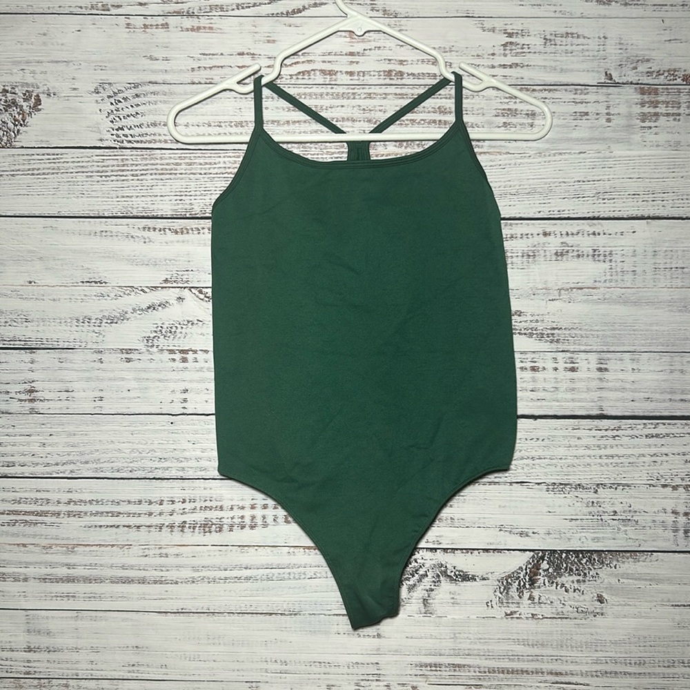 Aritzia TNA Green Strappy Thong Bodysuit Medium